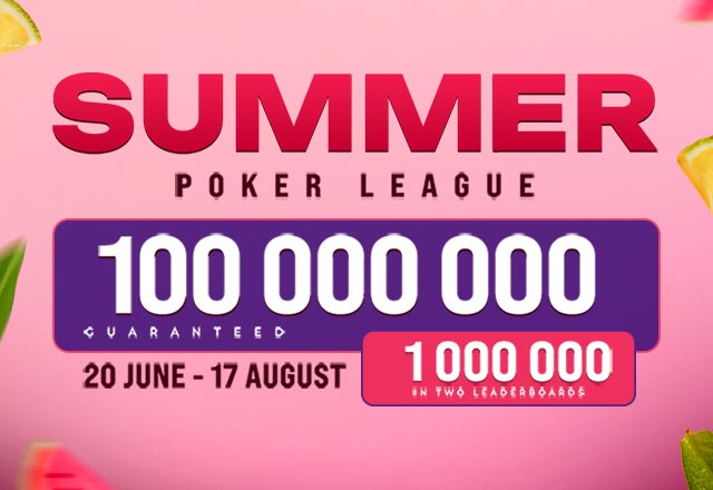 В RPT BET стартовал фестиваль Summer Poker League с призовым фондом 100,000,000 ₽